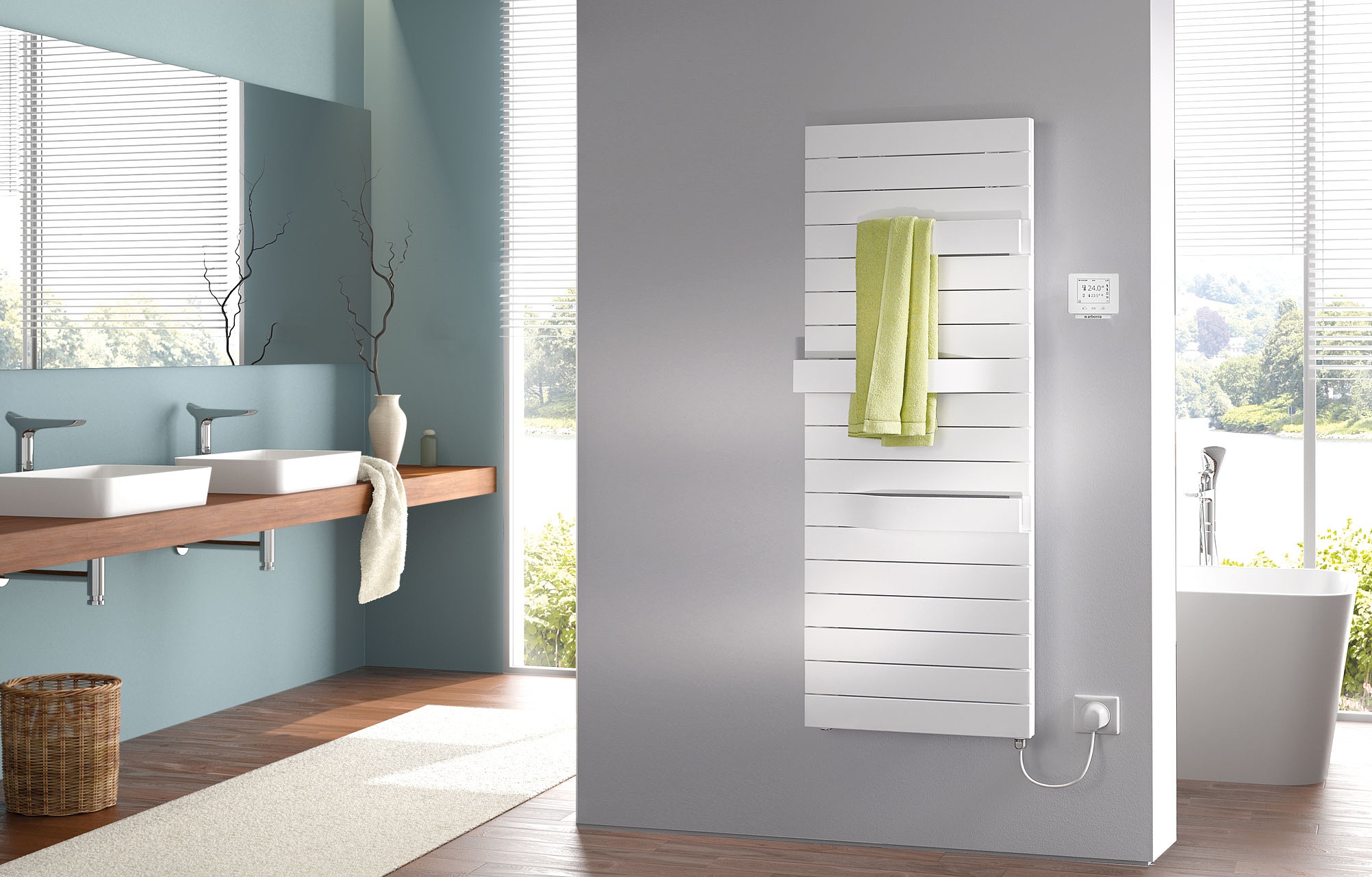 Grandeotherm – radiateur de salle de bain et de pièce de vie moderne avec cintres porte-serviettes intégrés